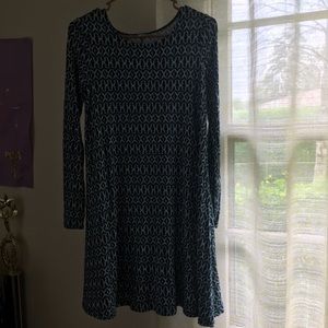 Blue long sleeve dress